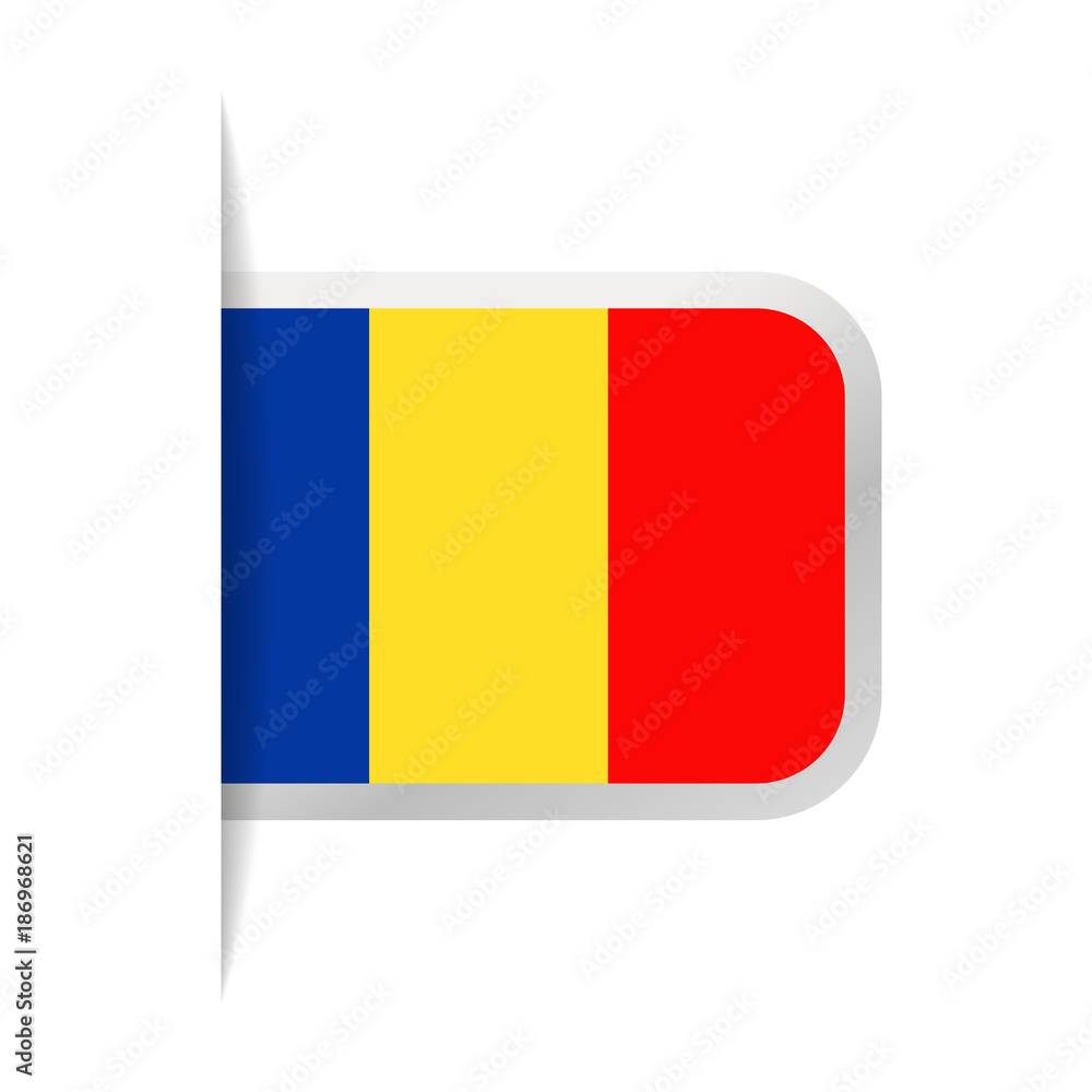 Fototapeta premium Romania Flag Vector Bookmark Icon