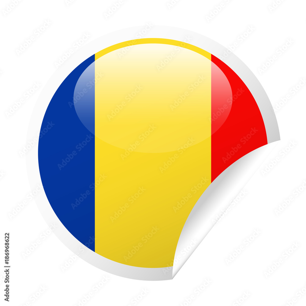 Fototapeta premium Romania Flag Vector Round Corner Paper Icon
