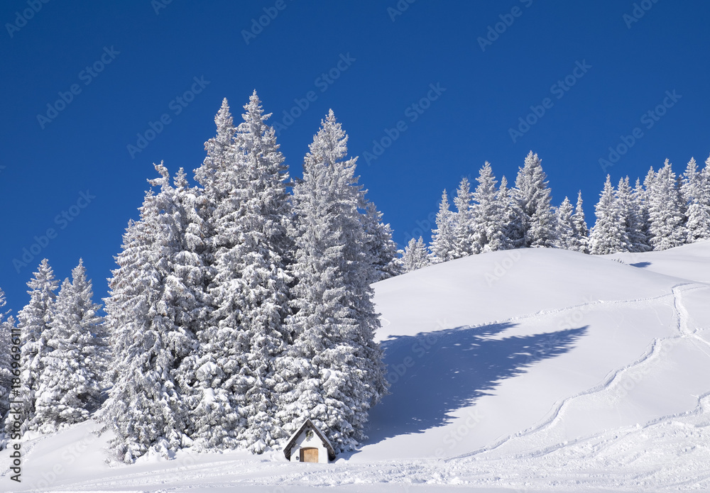 Germany, Upper Bavaria, Lenggries, chapel in the ski area at Brauneck Germany, Upper Bavaria, Lenggries, chapel in the ski area at Brauneck