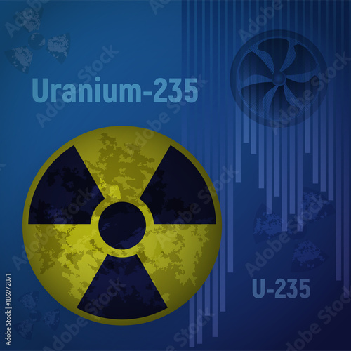 Sign of radiation. Uranium 235.