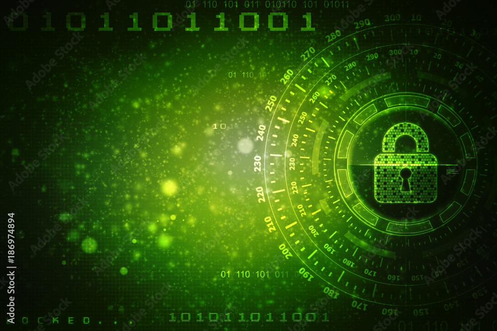 2d illustration Safety concept: Closed Padlock on digital background 2d illustration Safety concept: Closed Padlock on digital background