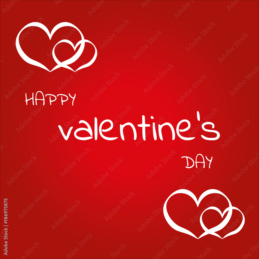 Happy valentine day love heart design with art background and text.