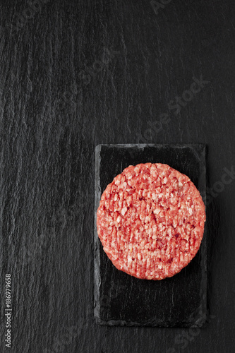 Raw beef patty