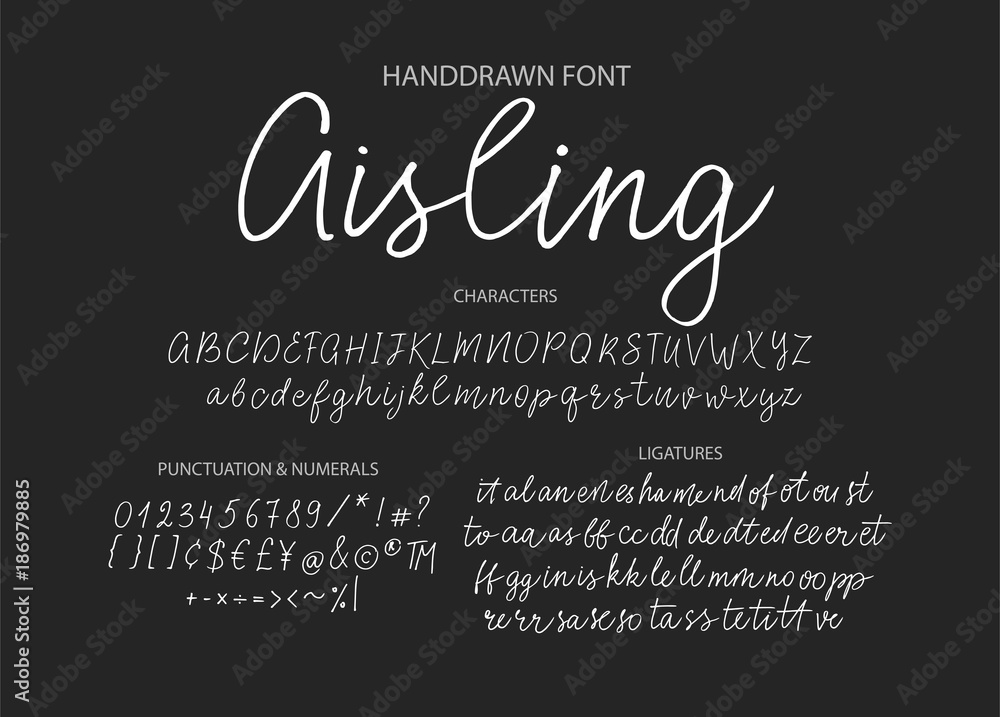 Modern calligraphic font. Brush painted letters.