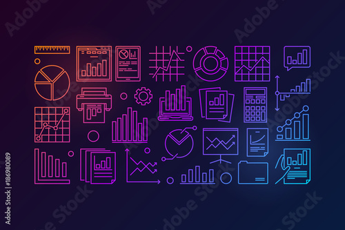 Business data analytics colorful illustration