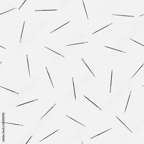 Sewing needle vector minimal seamless pattern