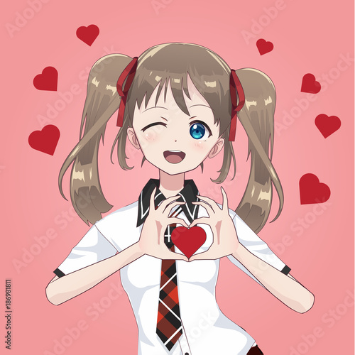 Anime Manga girl schoolgirl