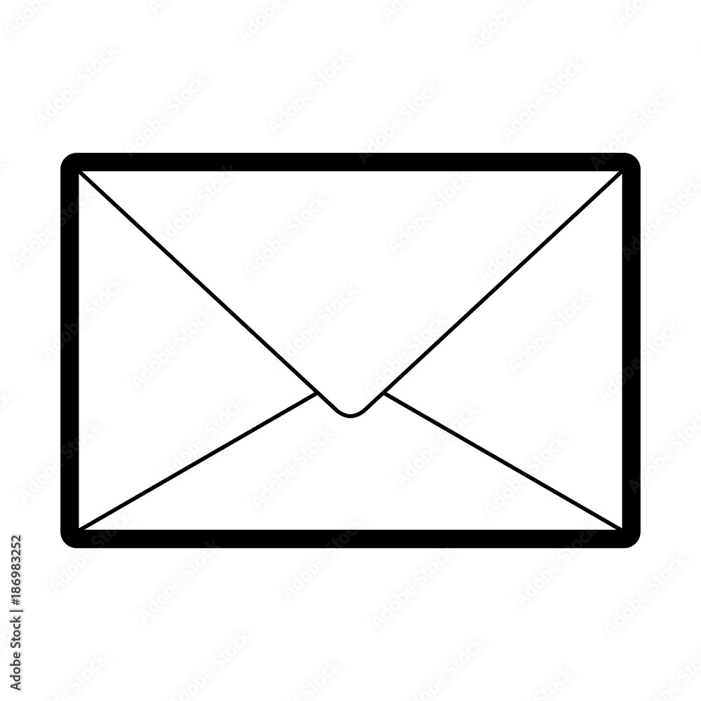 paper envelope icon in black silhouette with thick contour paper envelope icon in black silhouette with thick contour