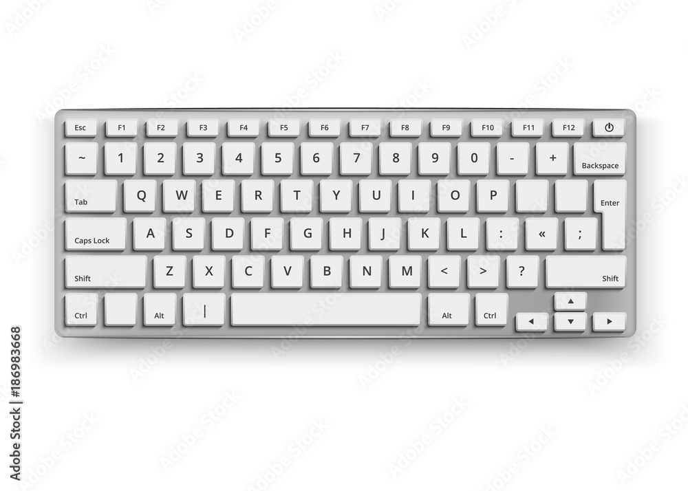 Vector realistic desktop keyboard mockup 3d black Vector realistic desktop keyboard mockup 3d black