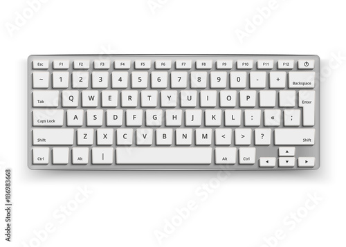 Vector realistic desktop keyboard mockup 3d black