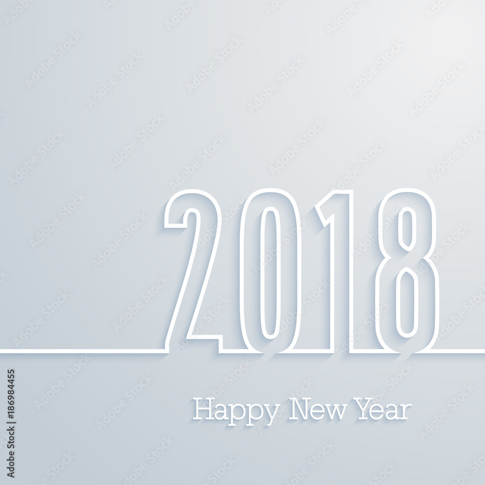Happy new year 2018 paper postcard. Happy new year 2018 paper postcard.