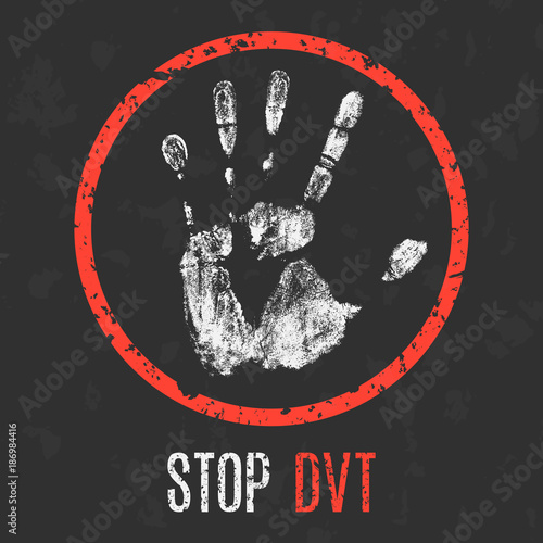 Vector illustration. Human sickness. Stop DVT.