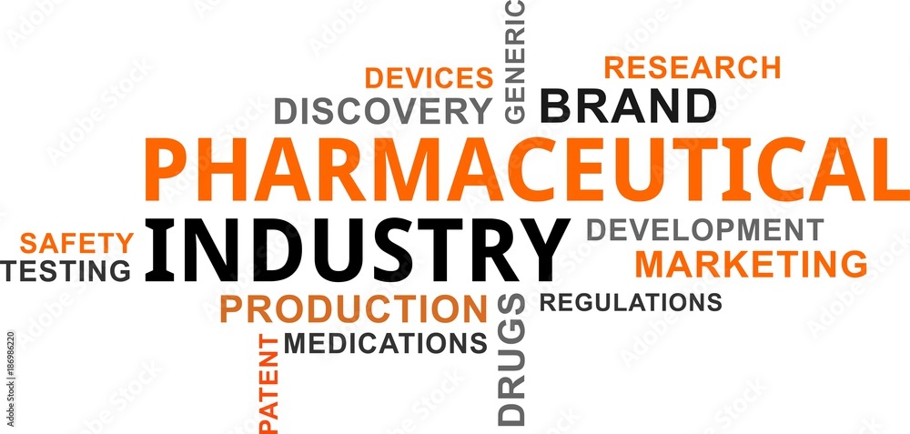 Obraz premium word cloud - pharmaceutical industry
