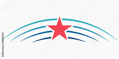 Stars Meteor logo, VECTOR Star logo template icon sign blue rays