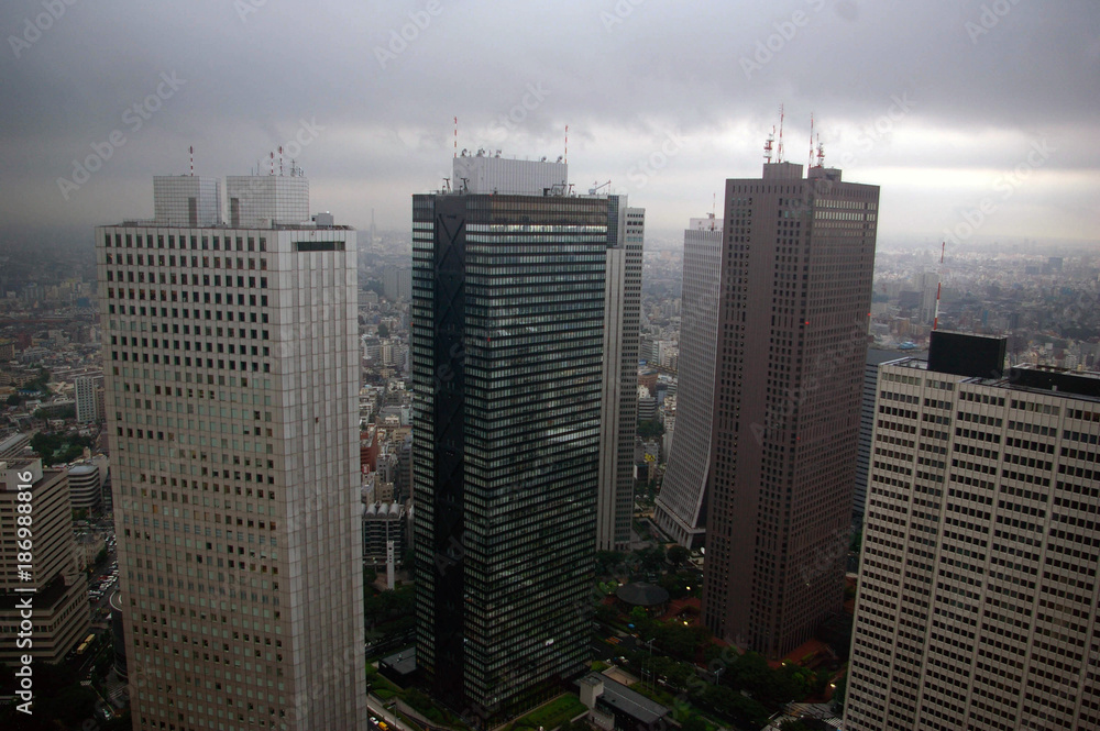 Fototapeta premium 新宿高層ビル群と影