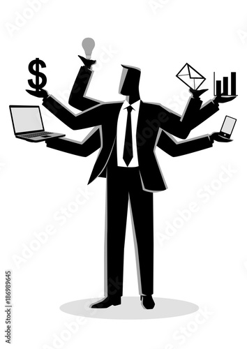 Business concept illustration for multitasking