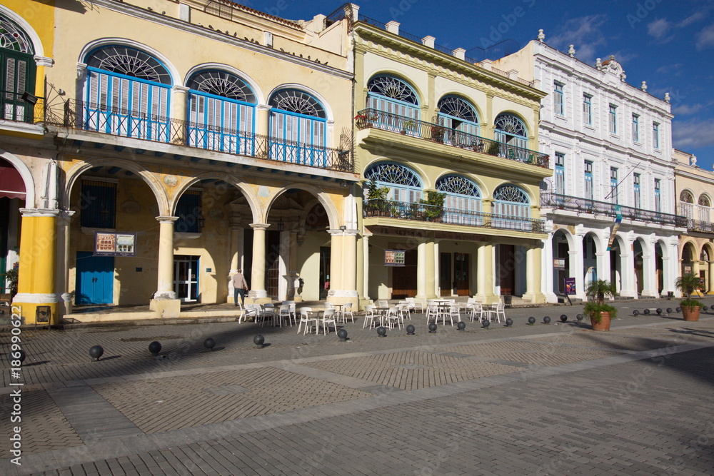 Plaza Vieja in old town of Havana in Cuba
