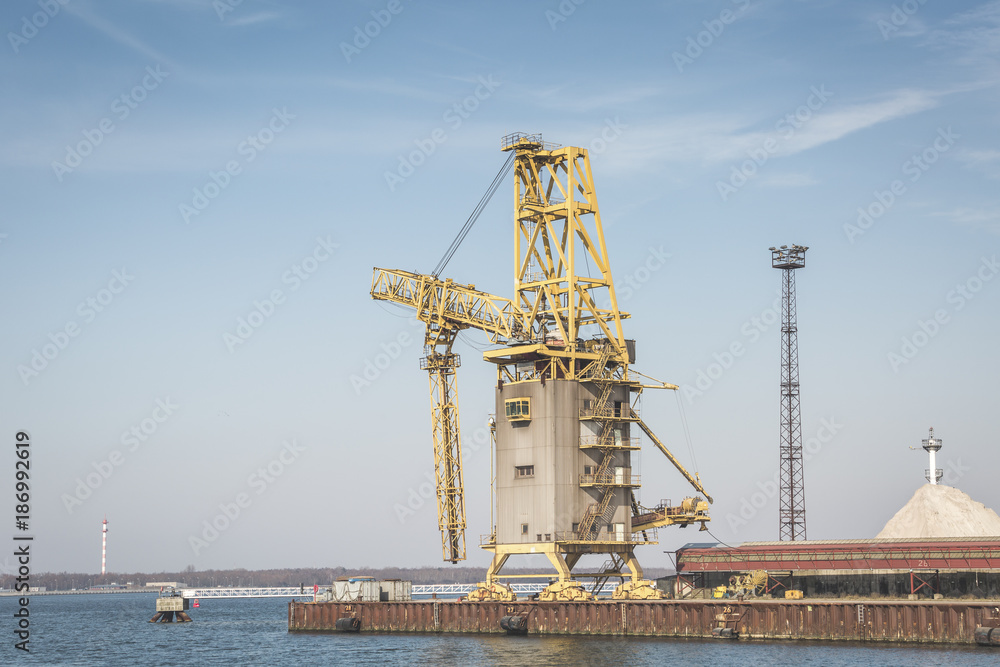 Germany, Warnemuende, Baltic Sea, Harbour Rostock Port, crane Germany, Warnemuende, Baltic Sea, Harbour Rostock Port, crane