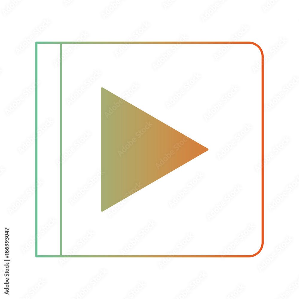 play button icon in degraded green to red color silhouette play button icon in degraded green to red color silhouette