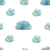 Watercolor clouds pattern