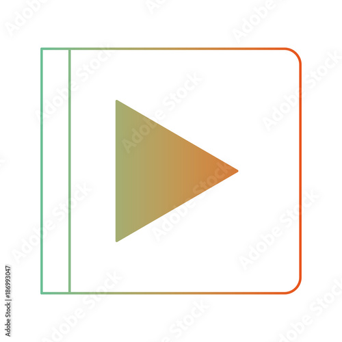 Free Download play button icon in degraded green to red color silhouette - GFXLoad
