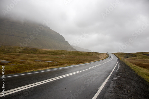 Rainy drive in Iceland