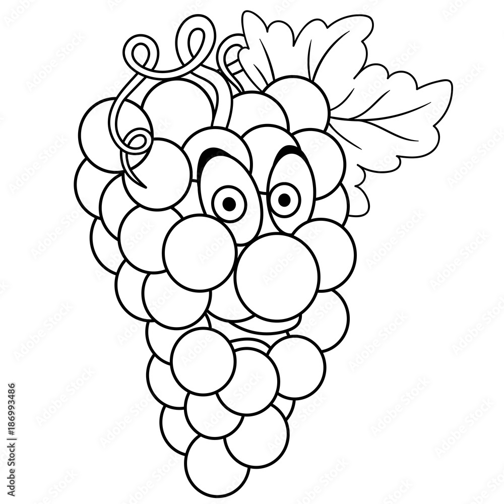 Fresh Grape Fruit Cartoon Icon Illustration