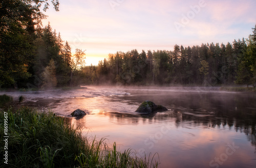 River in autumn. Farnebofjarden national park in Sweden