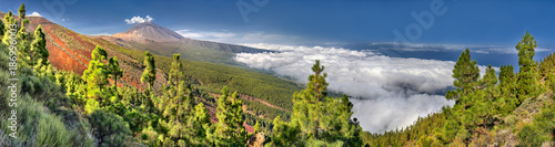 Panorama of the volcano Teide and Orotava Valley - view from Mirador La Crucita (Tenerife, Canary Islands) 