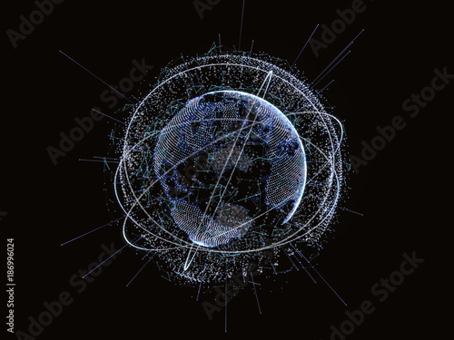 3d illustration of digital virtual planet Earth