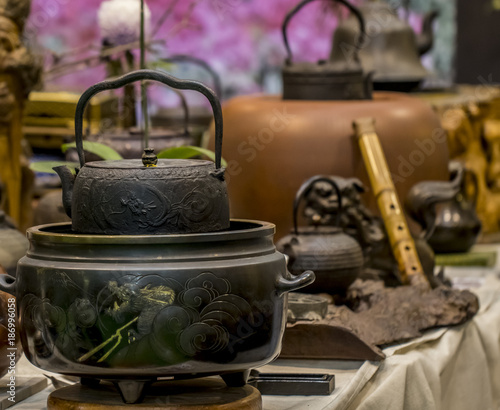 Canvas Print Various types of Chinese teapot