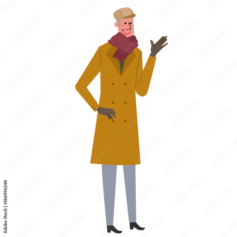 コートを着る シニア 男性 イラスト Stock Vector Adobe Stock