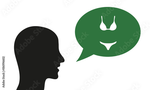 Person spricht von Bikini