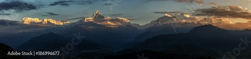 Nepal, Annapurna, Pokhara, Annapurna South, Machapuchare, panoramic view photo