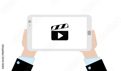 Geschäftsmann mit Tablet - Video abspielen