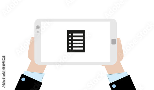 Geschäftsmann mit Tablet - Liste