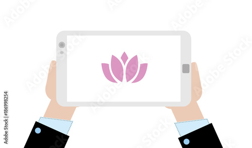 Geschäftsmann mit Tablet - Blume