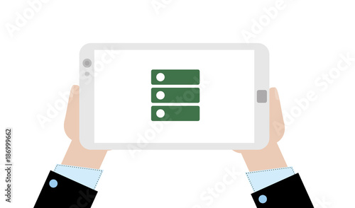 Geschäftsmann mit Tablet - Ordner