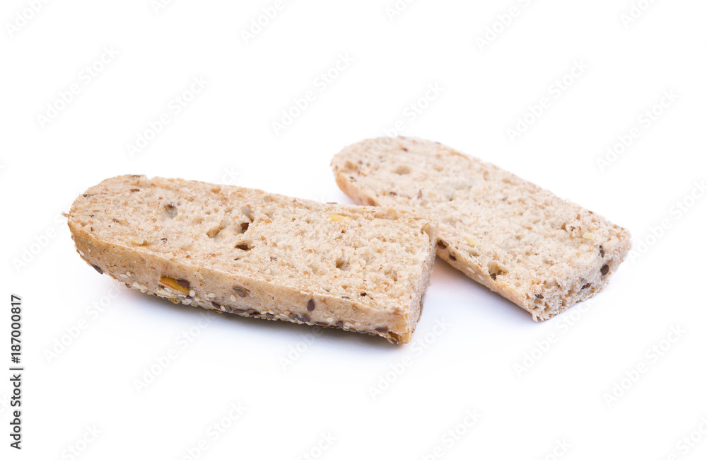 Whole wheat bread isolated on white background Whole wheat bread isolated on white background