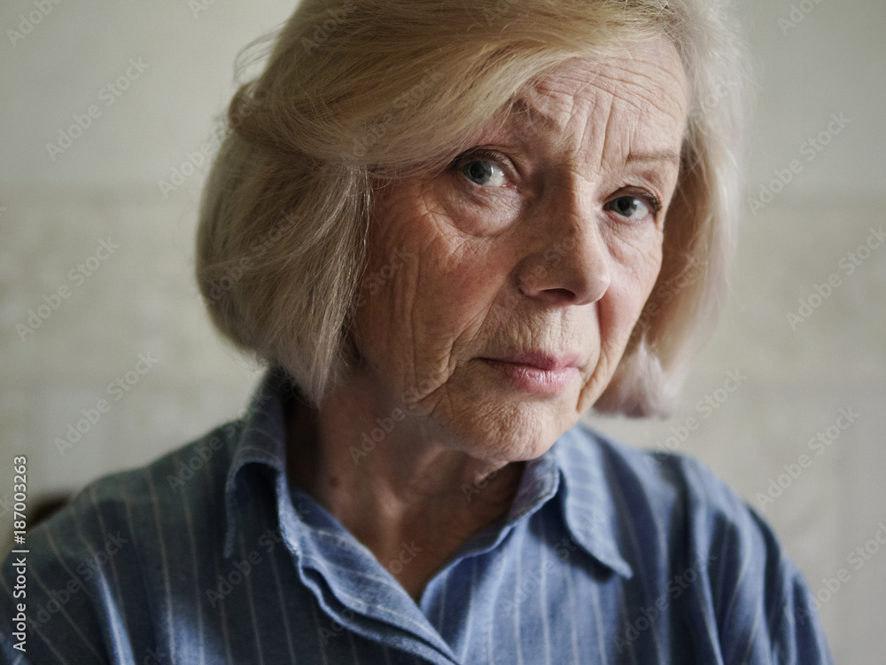 Face of a sad old woman Face of a sad old woman