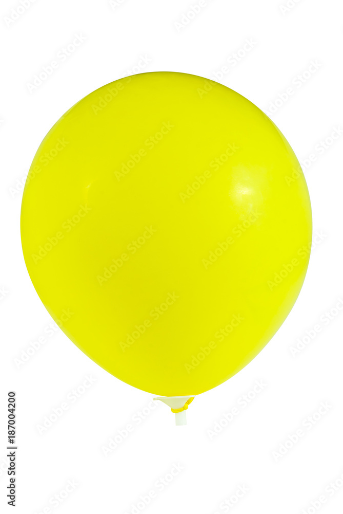 Yellow balloon isolated on white background clilping path Yellow balloon isolated on white background clilping path