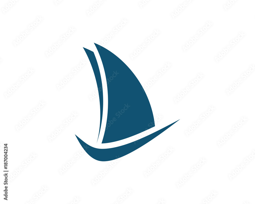 Sailboat with Correct Symbol Modern Logo Vector
