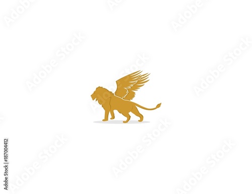 Lion Wing Animal Wildlife Illustration Logo