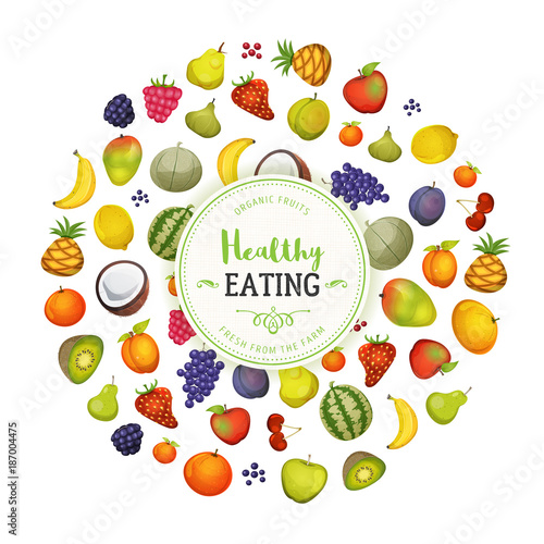 Healthy Eating With Fruits Background