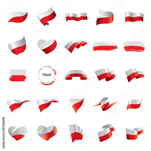 Poland flag, vector illustration