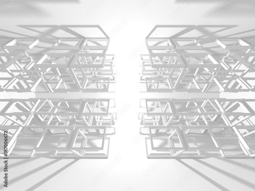 Fototapeta premium Futuristic White Architecture Design Background