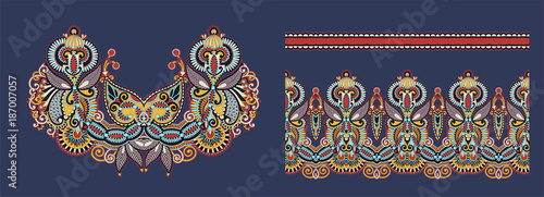 necklace embroidery print for fashion design