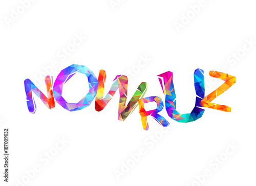 Nowruz. Spring holiday. Triangular letters