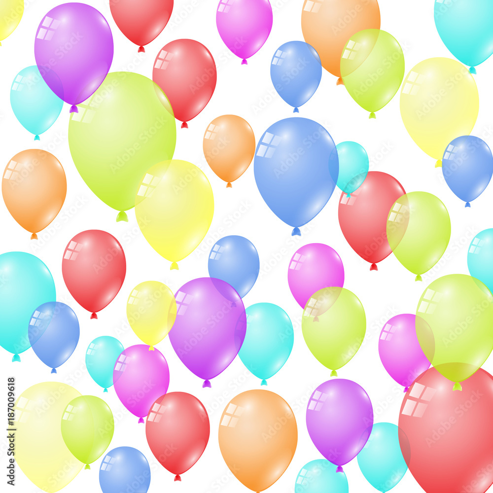 many multi-colored balloons transparent
