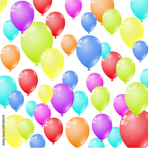 many multi-colored balloons transparent